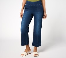 Belle by Kim Gravel Women's Petite Pants 4P TripleLuxe Denim Cropped Blue