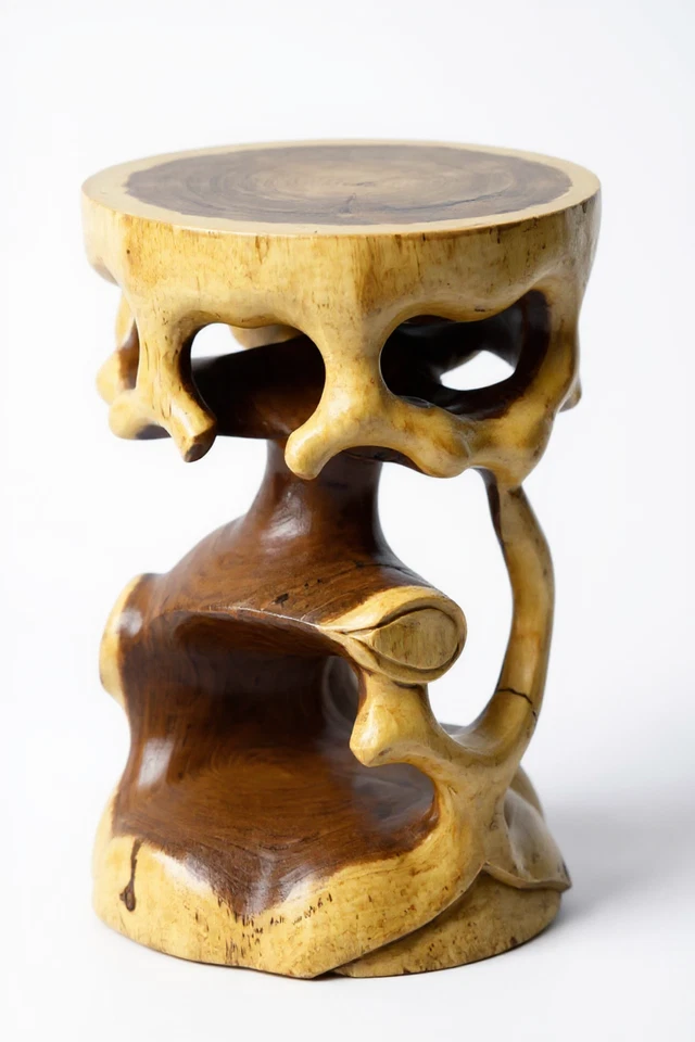 Bonsai Beistelltisch Rund Holz Hocker Massiv Tisch Beistelltisch Blumenhocker - Bild 4 von 4