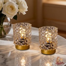 Battery Operated Lamp with Timer, Cordless Table Lamps for Shelf Decor, Rhomb...