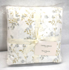 Laura Ashley Fawna Sheet Set Queen Floral Flannel 100 Cotton Blue Tan Set