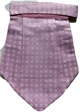 NEW PINK red white Men Silk Cravat Scarf Ascot Tie PARTY-PRE STITCHED loop hook