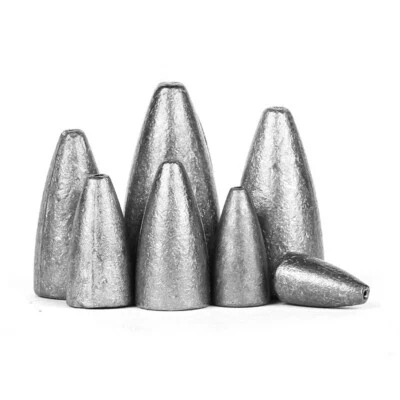 50x Bullet Fishing Sinkers Weights Bass Worm Weights Slip Sinker Assorted Set