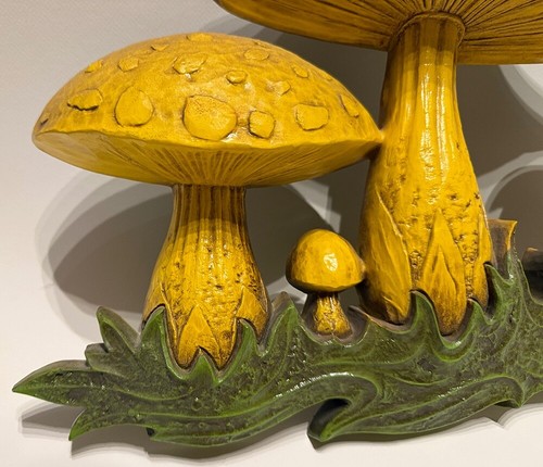 Vintage 70's Mushroom Wall Art Hanging Retro Plastic Decor Dart Industries #7162 - Picture 5 of 8