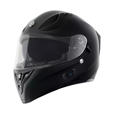 Matte Flat Black Full Face Motorcycle Helmet Torc T15B Street Bluetooth Small