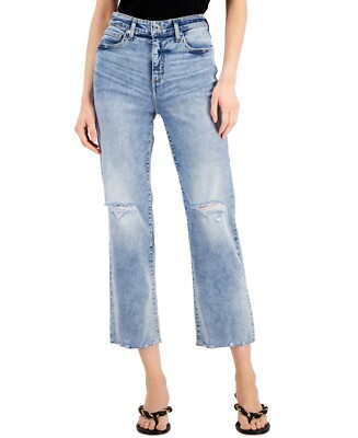 INC Womens Distressed High Rise Denim Straight Leg Jeans Sz 12 | eBay