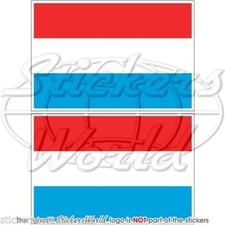 LUXEMBOURG Flag Letzebuerg Luxemburg Vinyl Bumper Decals Stickers, 4" (100mm) x2