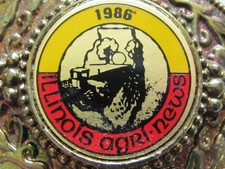 1986 Illinois Agri-News Belt Buckle Farm Newspaper Promo