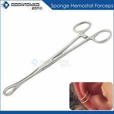 ODM Body Piercing Forceps Kit Hemostat Sponge Clamp 7" Straight