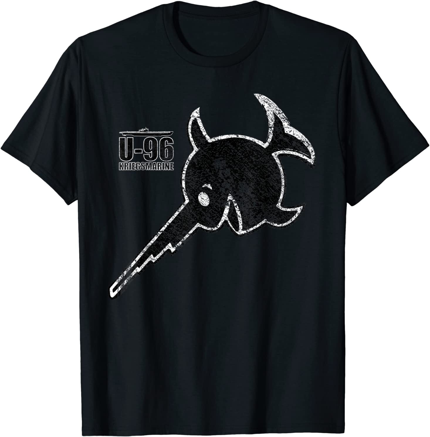 WW2 German U-boat Retro Submarine T shirt: Kriegsmarine U-96 Size