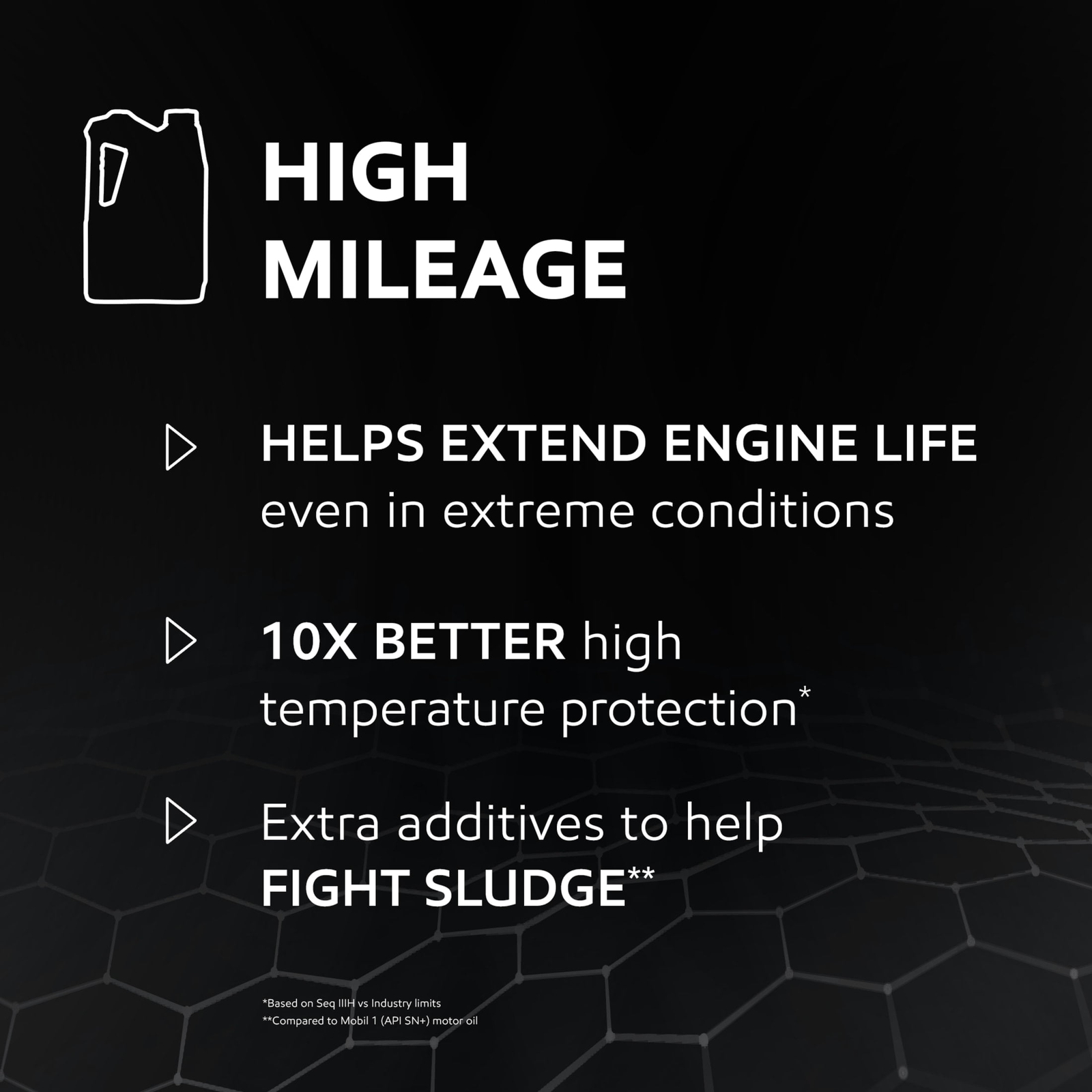 Mobil 1 High Mileage Full Synthetic Motor Oil 10W-30 5Quart Mobil1 Synthetic Oil