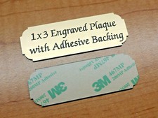 Custom Engraved 1x3 Gold Plaque Tag Plate Personalized Calligraphy Script Font