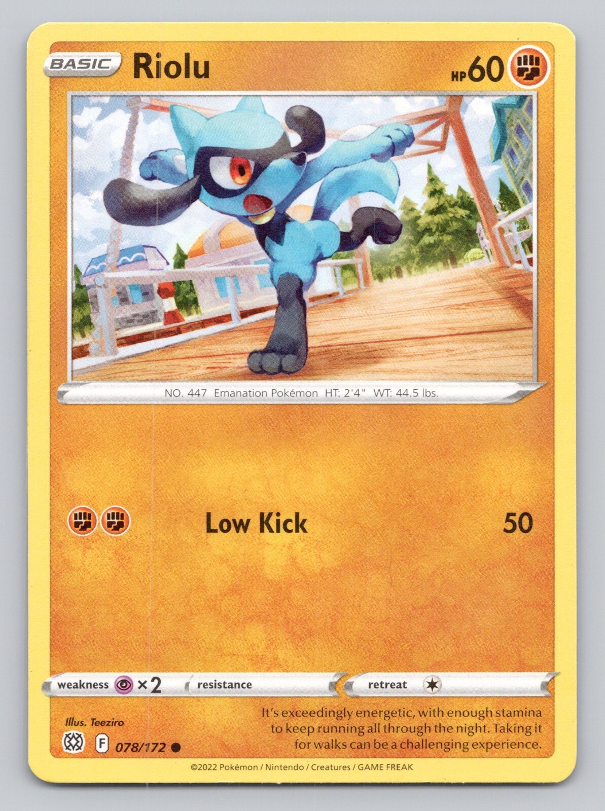 2022 Riolu Pokemon Card Brilliant Stars Base Set #78