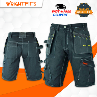 Men Work Shorts Pro Cargo Shorts Black 