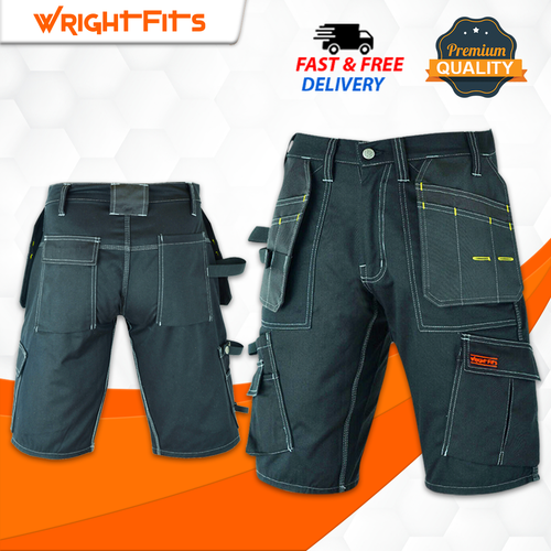 Men Work Shorts Pro Cargo Shorts Black 
