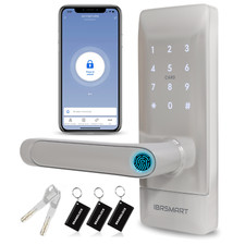 Keyless Entry Smart Door Lock with Fingerprint, Passcode, App, Card, Key, Voice