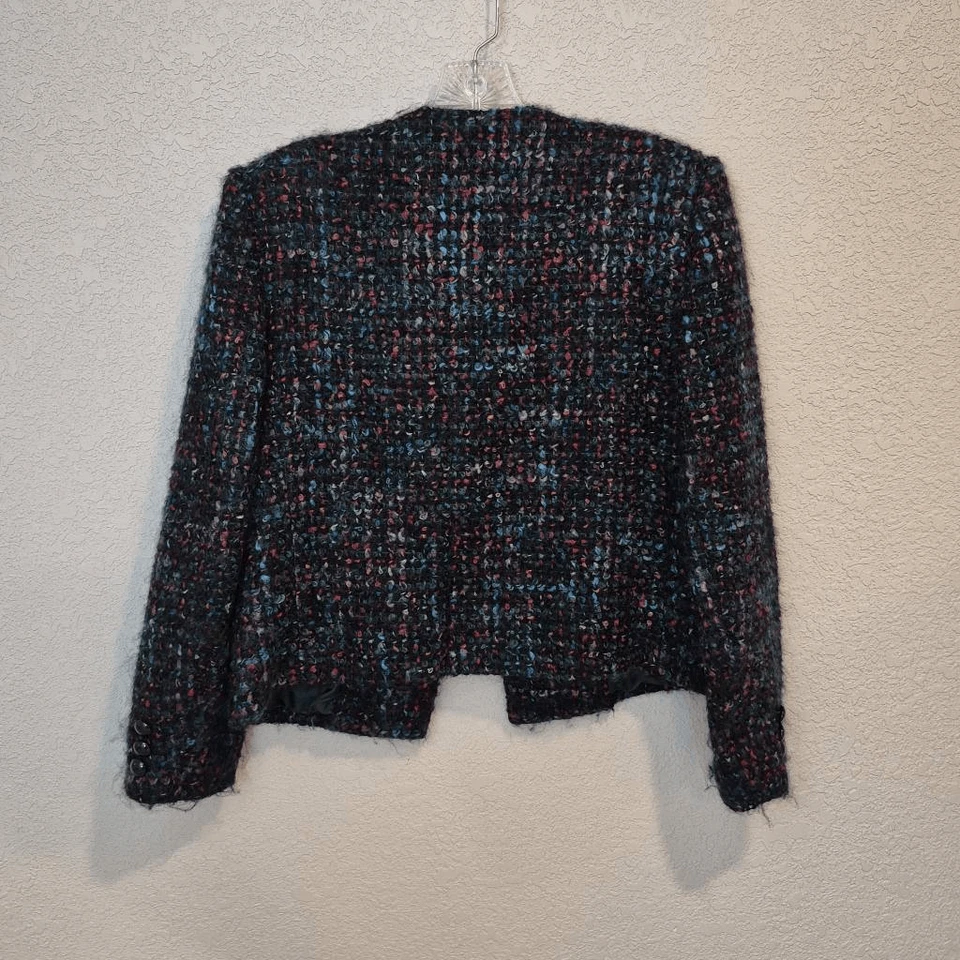 HERBERT GROSSMAN Wool Blend Tweed Jacket Size 8 - Image 2 of 4