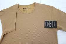 NWT BYLT shirt Men's small drop cut lux short sleeve polka dot stretch crew neck