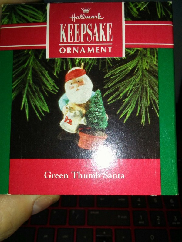 Hallmark Keepsake Ornament Green Thumb Santa 1992 Christmas Tree Holiday