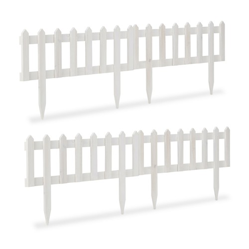 Steckzaun Beeteinfassungen Zierzaun Gartenzaun Set 60 cm Beetzaun Weiß