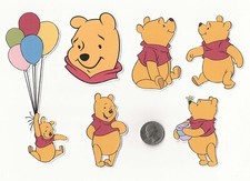 Winnie the Pooh Die Cuts - 6 pc Set - PRINTED , Scrapbooking, Cardmaking
