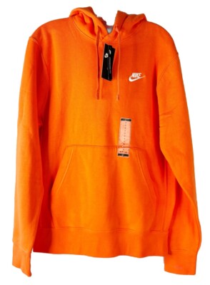 Nike 2017 Men Small Standard Fit Bright Orange Pullover Hoodie Logo Swoosh  NWT