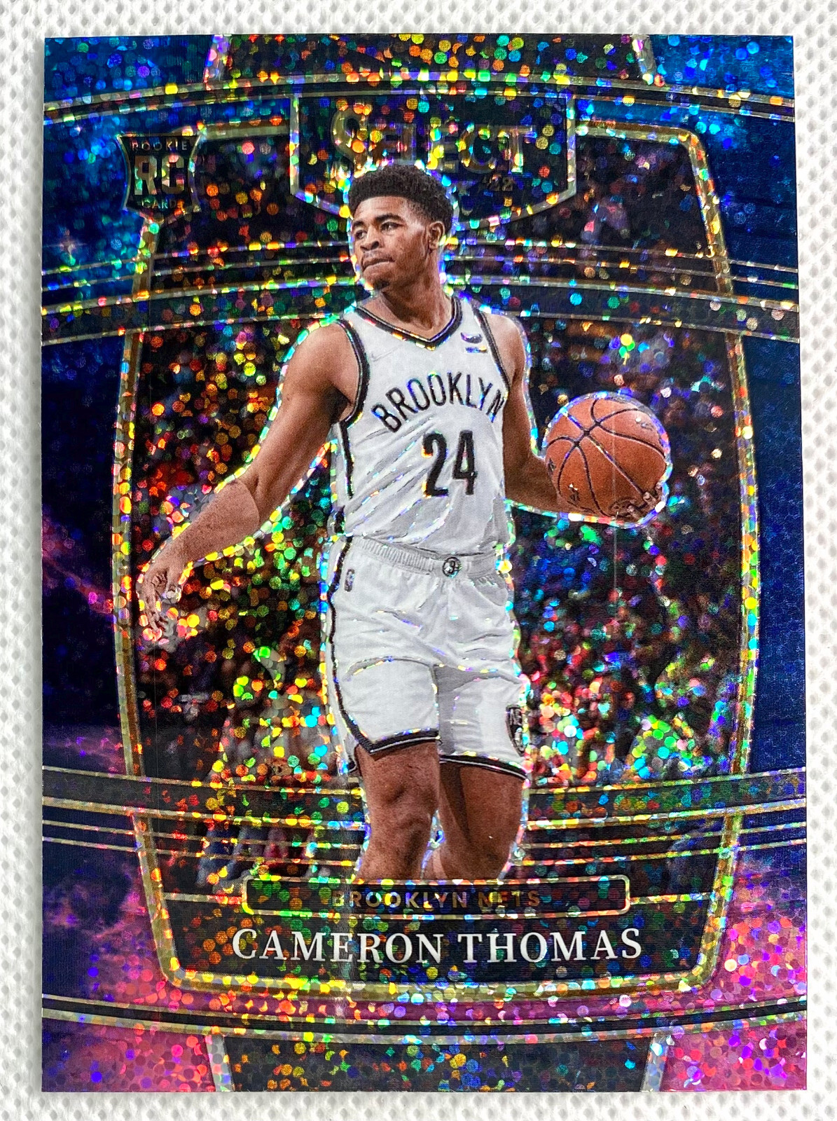 2021-22 Panini Select Cameron Thomas Rookie Card RC #21 SSP Cosmic Prizm Nets