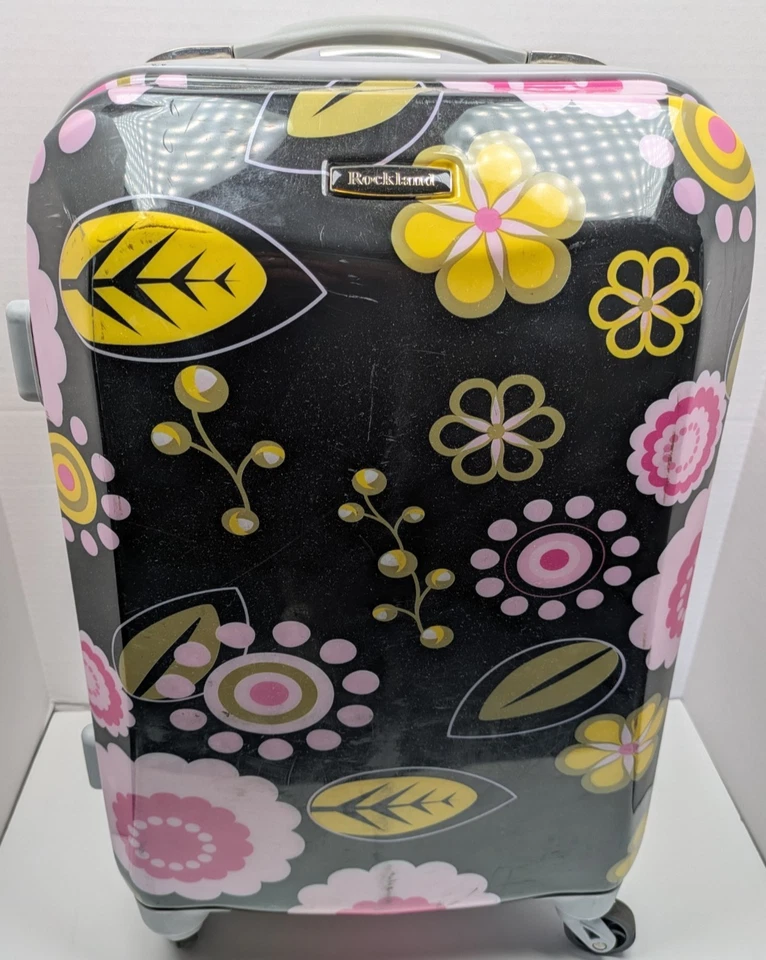 Maleta de mano Rockland Hardside 20 pulgadas giratoria equipaje Pucci negro rosa Foto 4 de 4