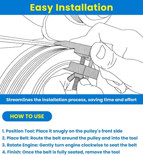 59350 Stretch Belt Installer for Extra-Deep Double Pulleys forFord 3.5L 3.7L V6 - Picture 5 of 9