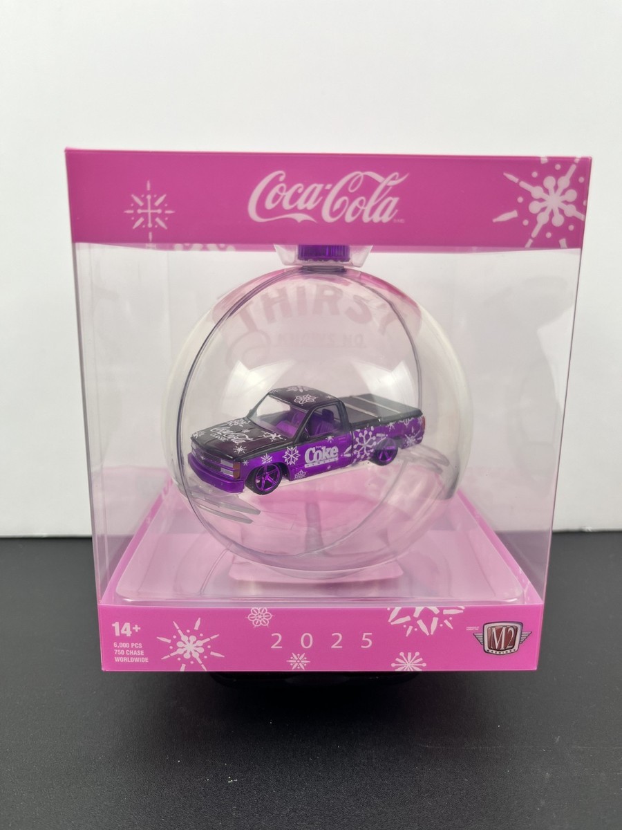 M2 Machines 2025 CHASE Coca-Cola Christmas Ornament 1992 Chevy
