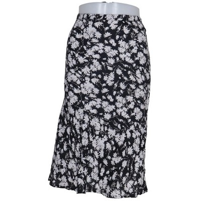 Hennes, Rock, Größe: 44, Schwarz/Weiß, Viskose, Blumen, Damen #DSe