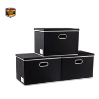 Aufbewahrungsbox Mit Deckel Faltbar 43X30X30Cm Schwarz