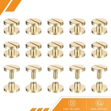 30 Set Brass Chicago Screws 3x10mm Post Nail Stud Rivets for Leather Craft