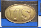 Civil War authentic Union  US Buckle on Original Belt RARE