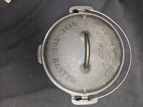 Griswold #7 Tite-Top Baster Erie Pa 2603 Dutch Oven Mar 16 1920, Complete W/ Lid