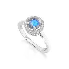 Natural Labradorite Solitaire Engagement Rings for Women Silver,Gold Vermeil 