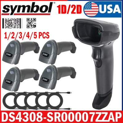 Symbol DS4308-SR00007ZZAP 2D Handheld Barcode Scanner Reader W/ USB Cable 1-5PCS