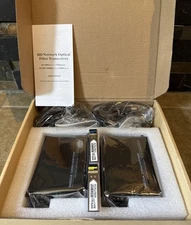 Pair of 1.25G/s Bidi Gigabit Single-Mode Fiber Ethernet Media Converter w 2 Bidi