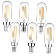 E12 Candelabra Edison Bulbs 60 Watt 6 Count Pack of 1 6w 2700k Warm White