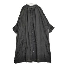 nest Robe Linen smock dress 01213-1054-1 Gathered dress black 6-0403M  