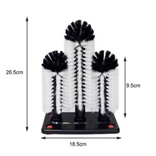 Spazzola a tazza setola 3 setole per testa bar bicchiere per vetro lavatrice lavavetri