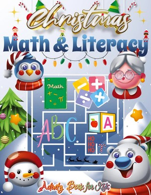 Christmas Math and Literacy Activity Book for Kids,Holiday Math and Reading...