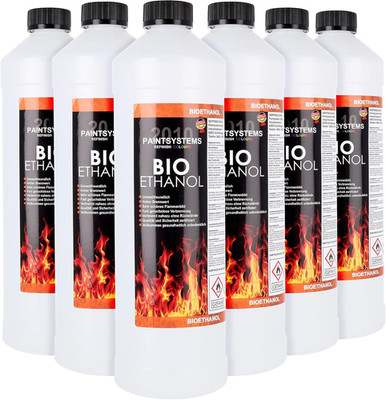 Bio Alkohol 100% 6 X 1 Liter - BIOETHANOL Für Alkohol-Kamine, Tischfeuer, Ethano