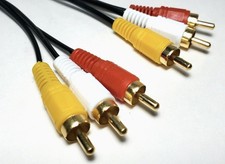 AV Male to Male 3 RCA Audio Video Composite Cable 4.92 Feet 2 Pack