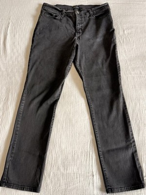 Lee Slim Straight Black Denim Jeans Slimming Fit Mid Rise Women s Size 16 Med