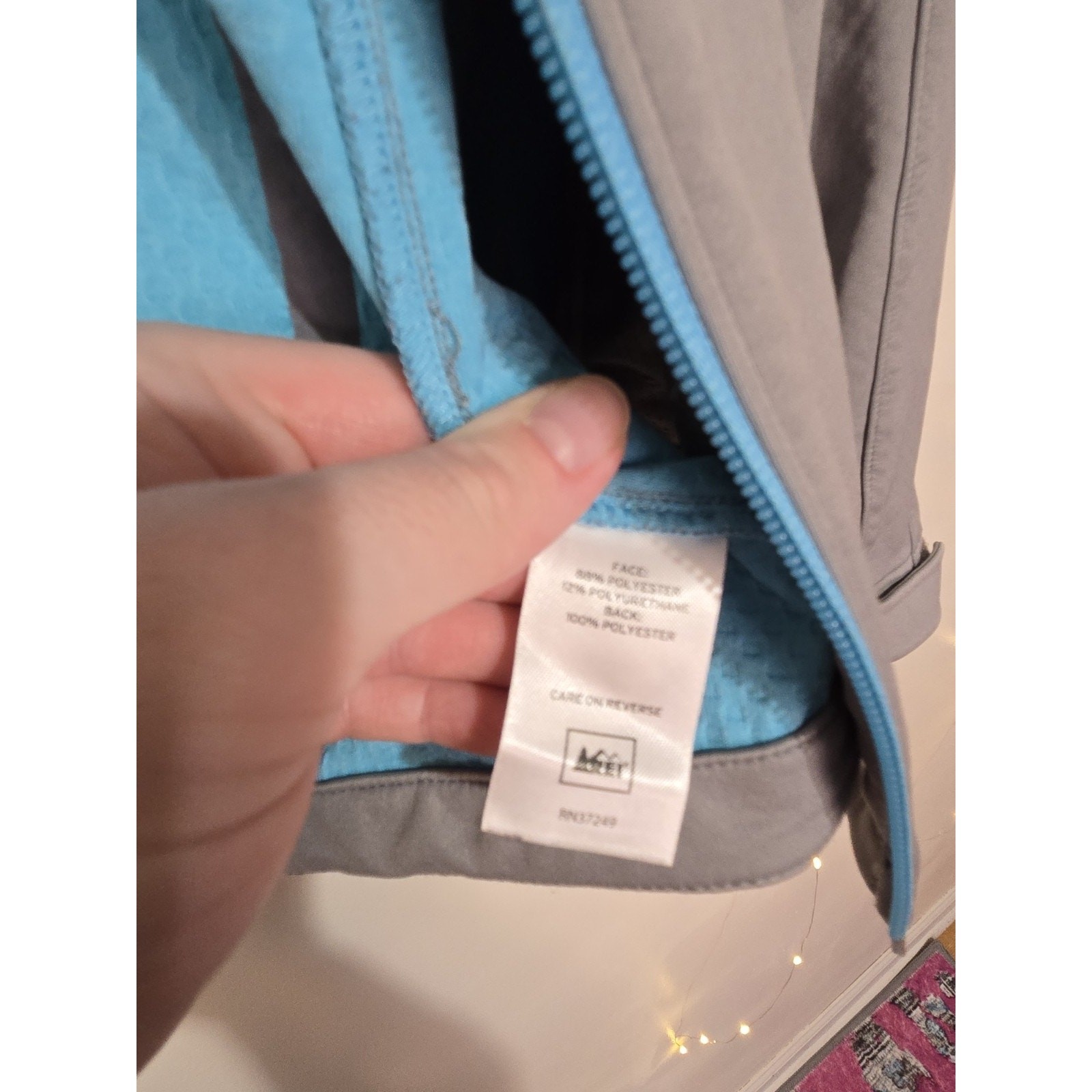 REI Lightweight Soft Shell Jacket Medium Gray Blu… - image 12