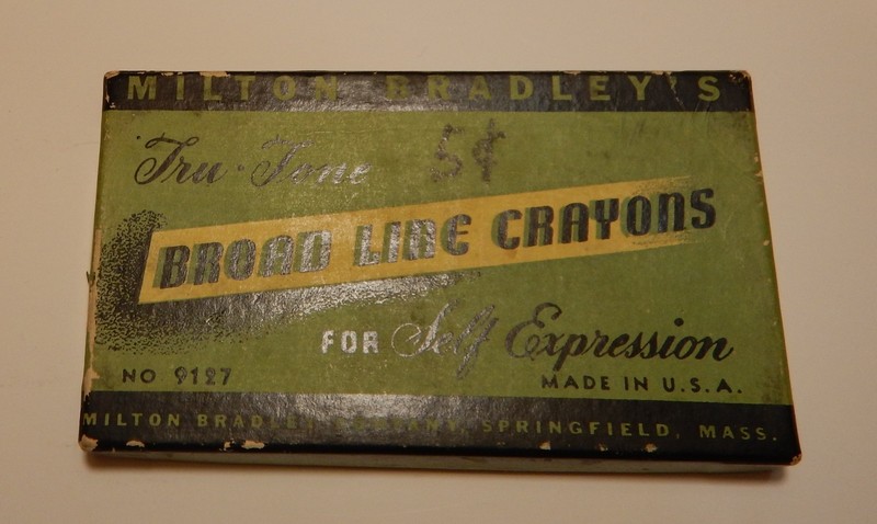 Vintage Milton Bradley Tru-Tone Broad Line Crayons NO 9127 1950s UNUSED