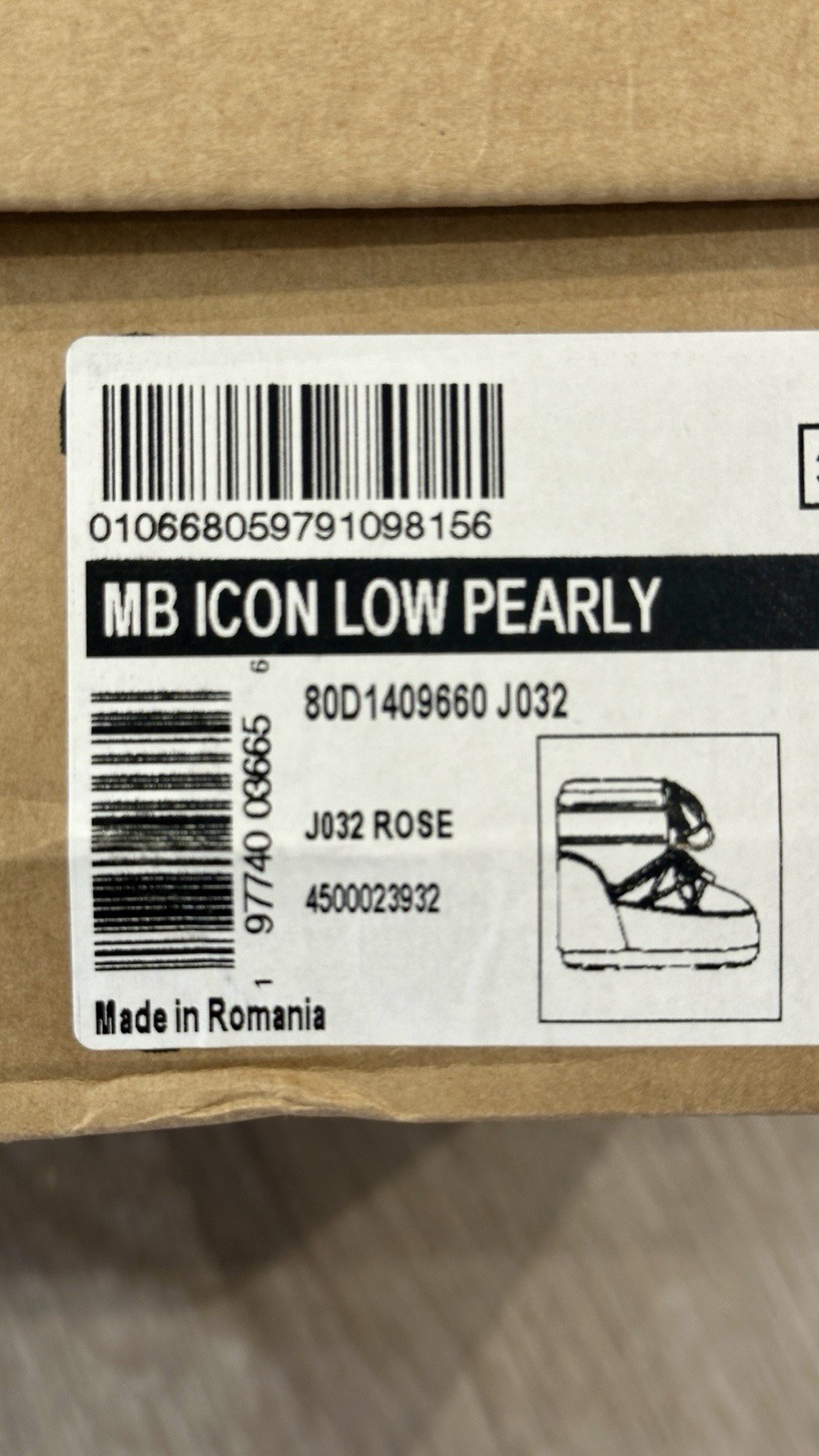 RRP £265 Moon boot icon Low Rose Pearly boots size UK 6-7.5 / 39-41 BNWT in Box image 6