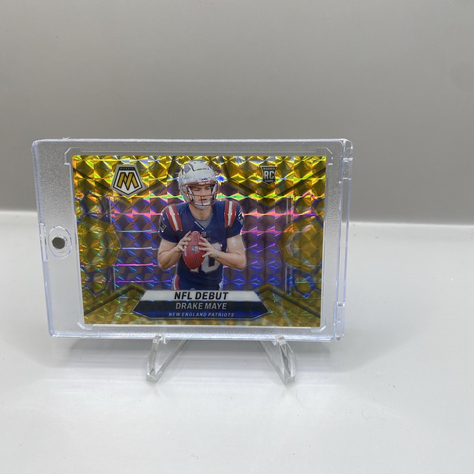 2024 Mosaic Drake Maye RC Reactive Yellow Prizm NFL Debut #273 Patriots