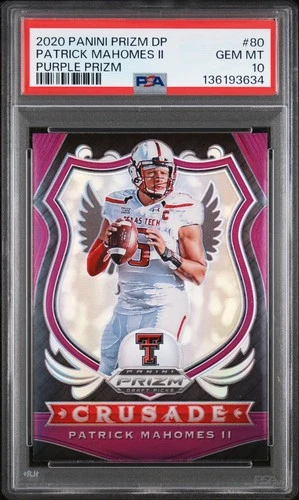 2020 Panini Prizm Draft Picks #80 Patrick Mahomes Ii Purple Prizm PSA 10 Chiefs
