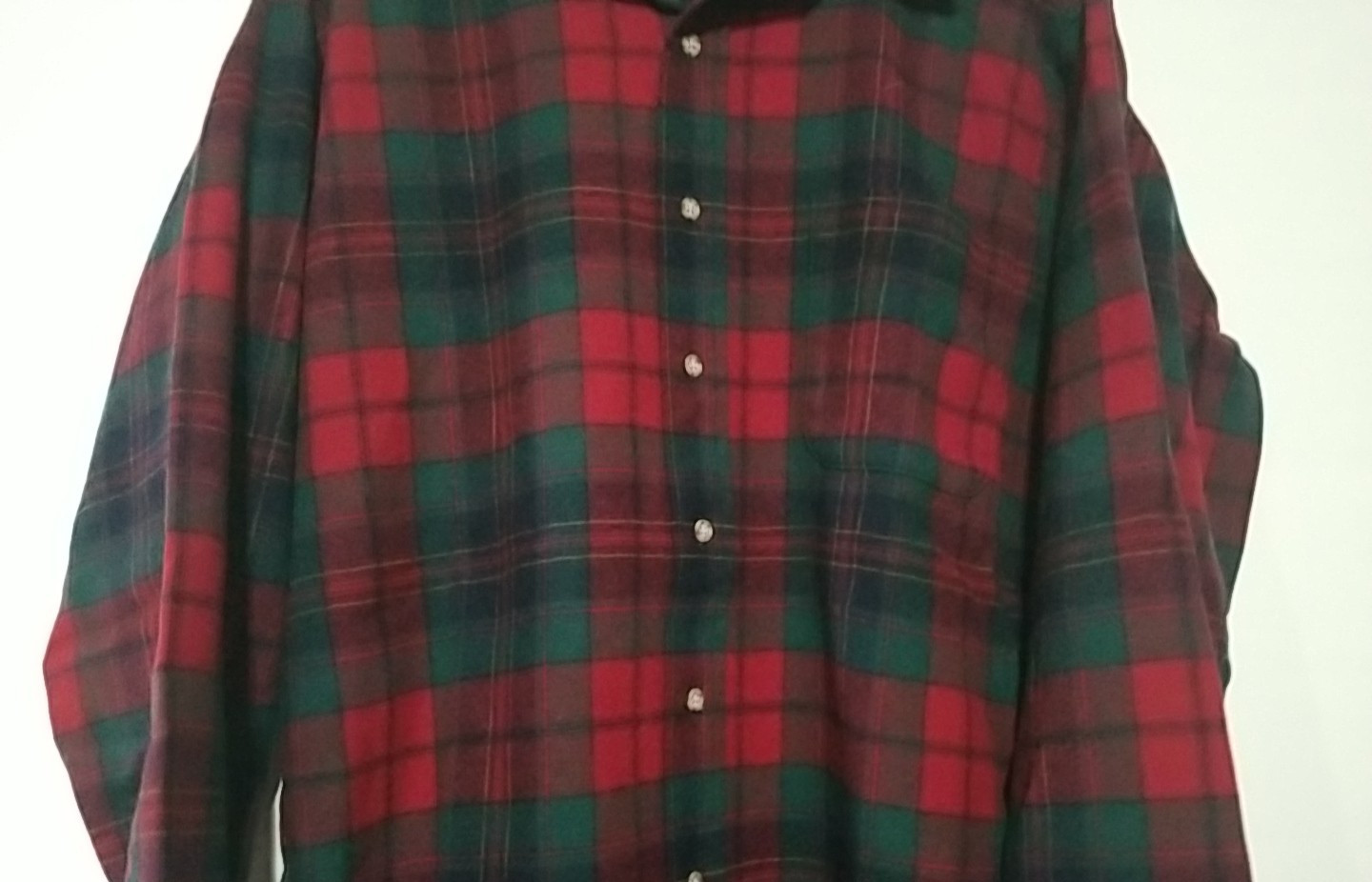 Vtg. Pendleton Multicolor Plaid Wool Button Down … - image 5